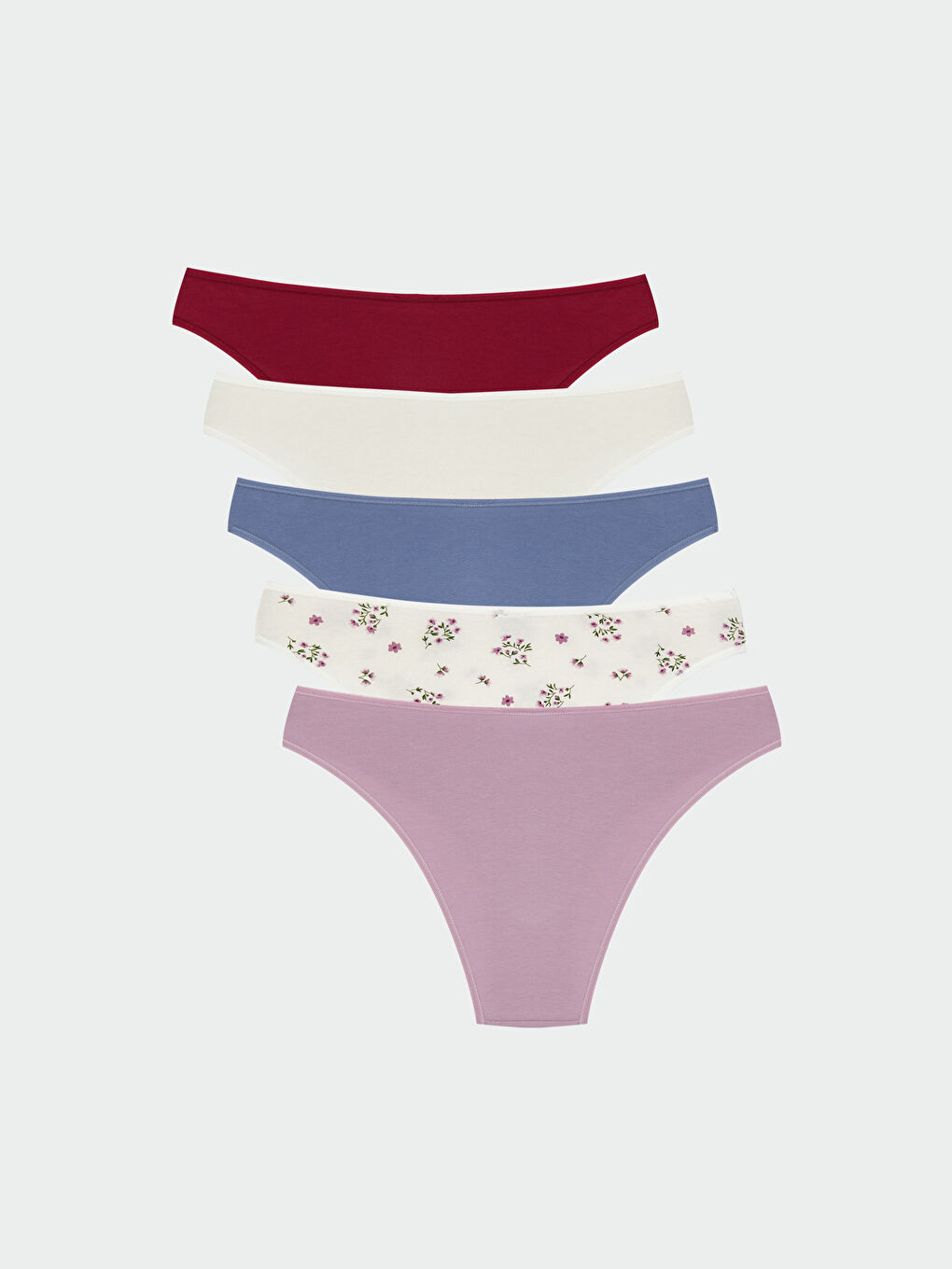 Ekru Baskılı Brazilian Külot 5'li-1