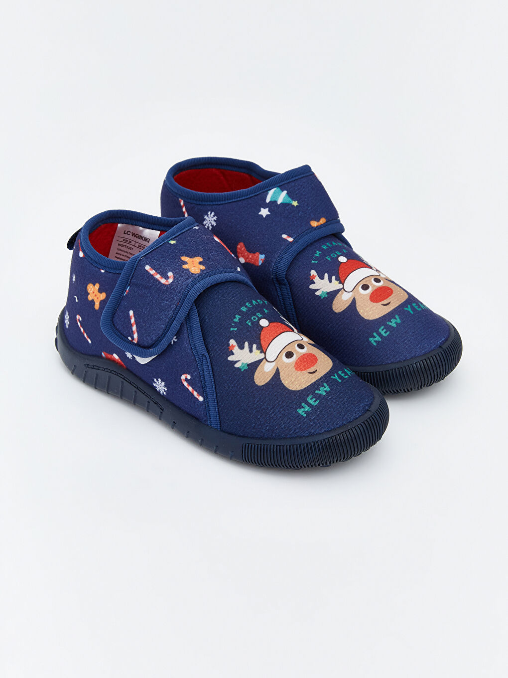 Lacivert Yılbaşı Temalı Bebek Panduf