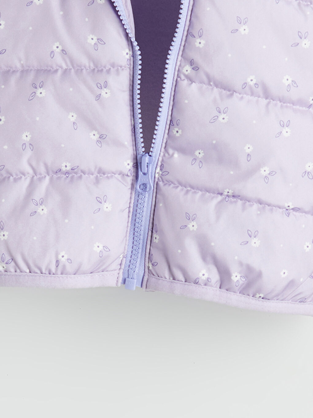 Lila Kapüşonlu Uzun Kollu Kız Çocuk Mont-1