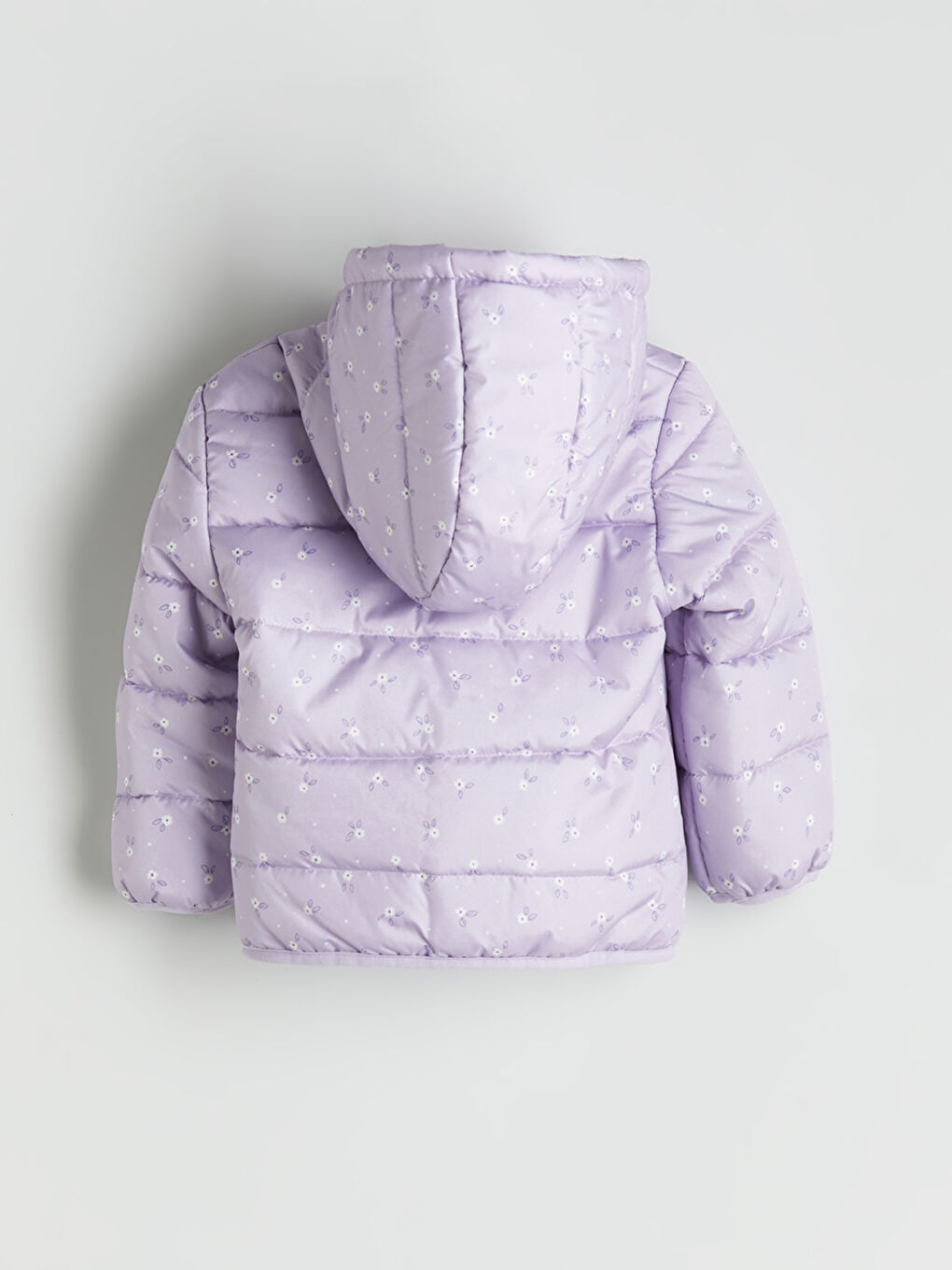 Lila Kapüşonlu Uzun Kollu Kız Çocuk Mont-2