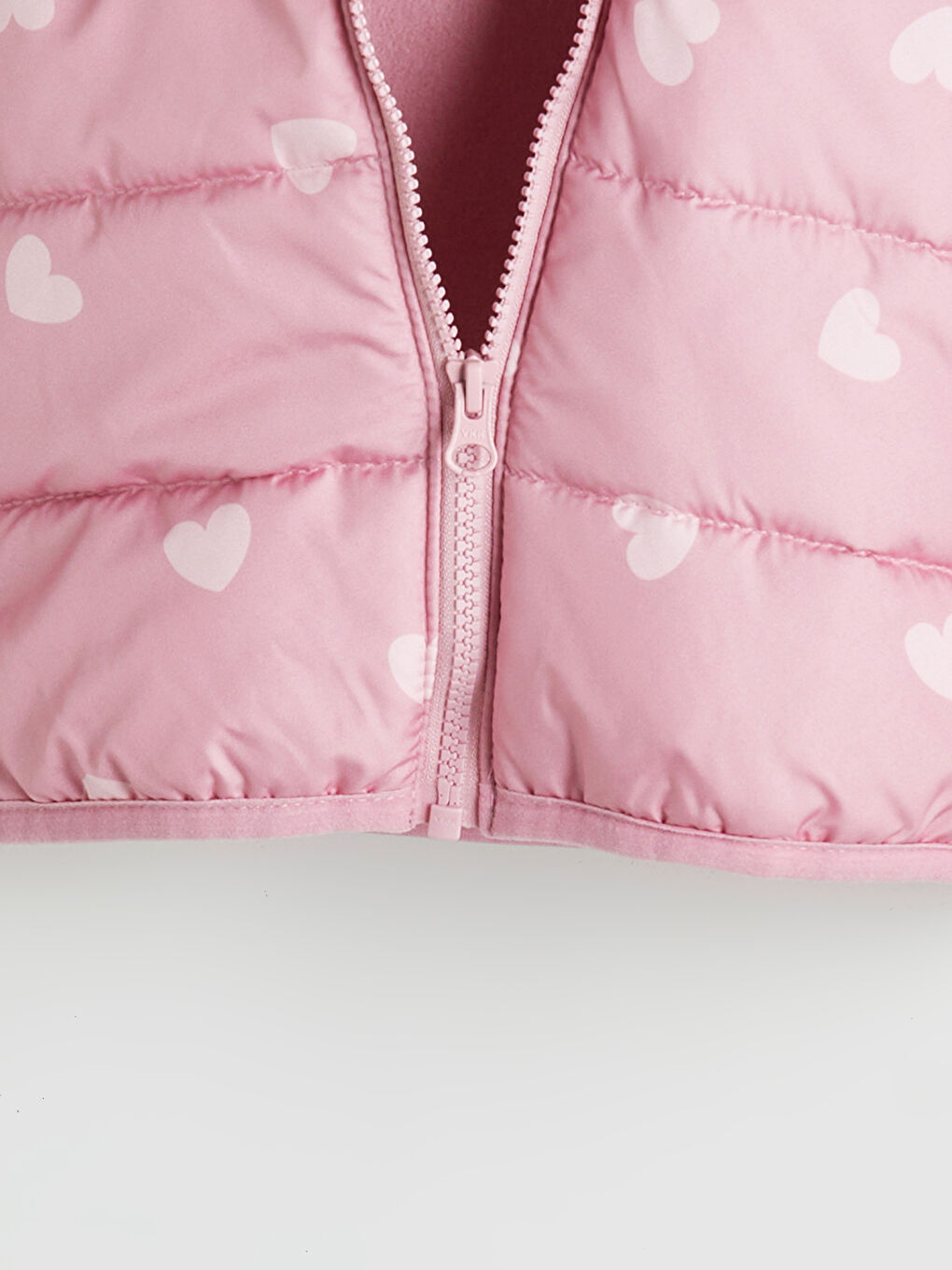 Pembe Kapüşonlu Uzun Kollu Kız Çocuk Mont-1