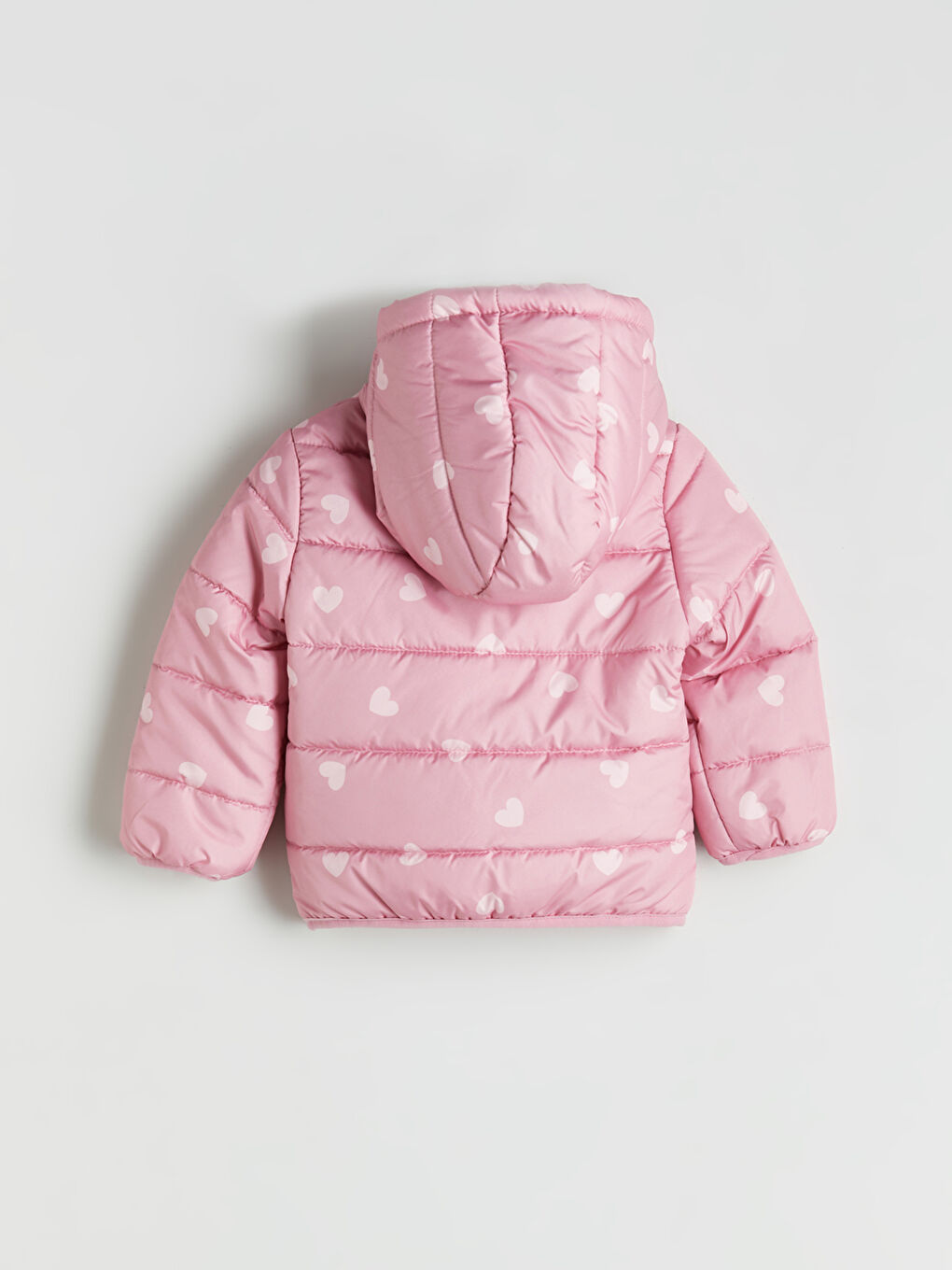 Pembe Kapüşonlu Uzun Kollu Kız Çocuk Mont-2