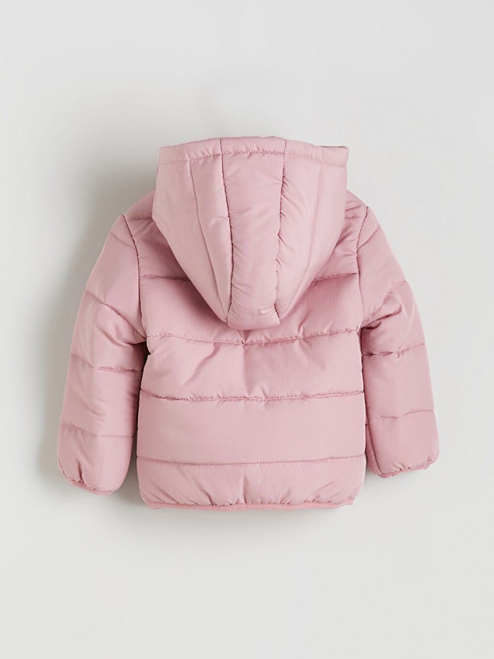 Lila Kapüşonlu Uzun Kollu Kız Çocuk Mont-2