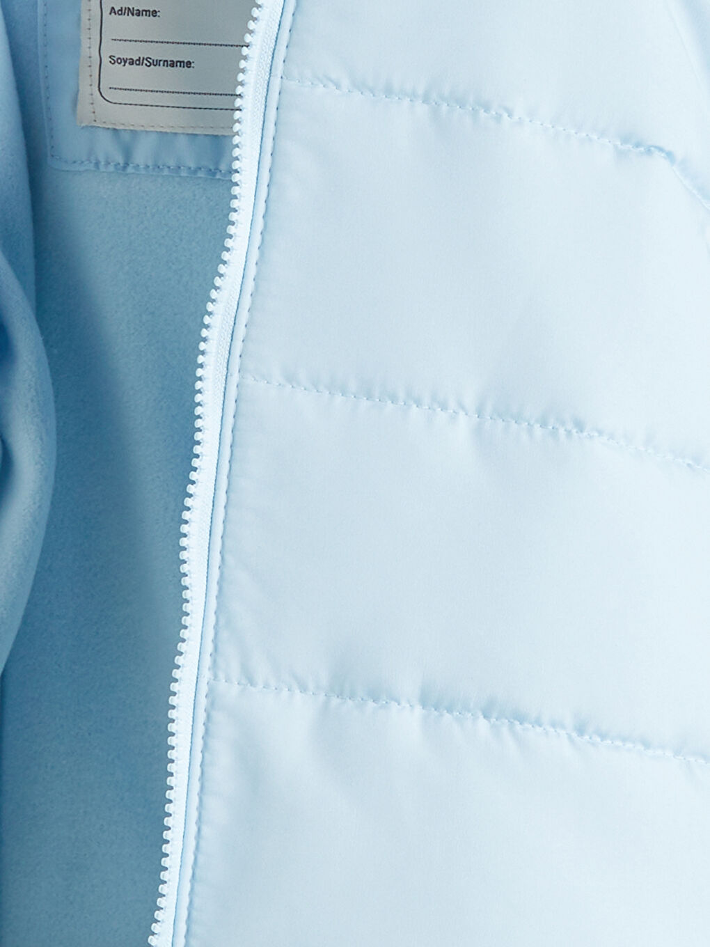 Mavi Kapüşonlu Uzun Kollu Kız Çocuk Mont-1