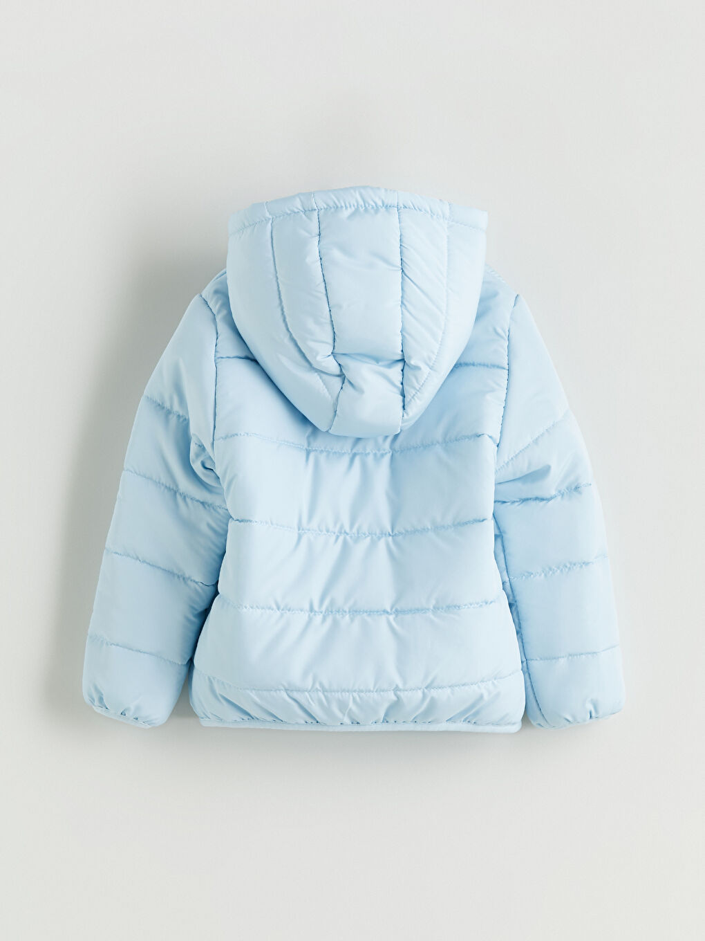 Mavi Kapüşonlu Uzun Kollu Kız Çocuk Mont-3