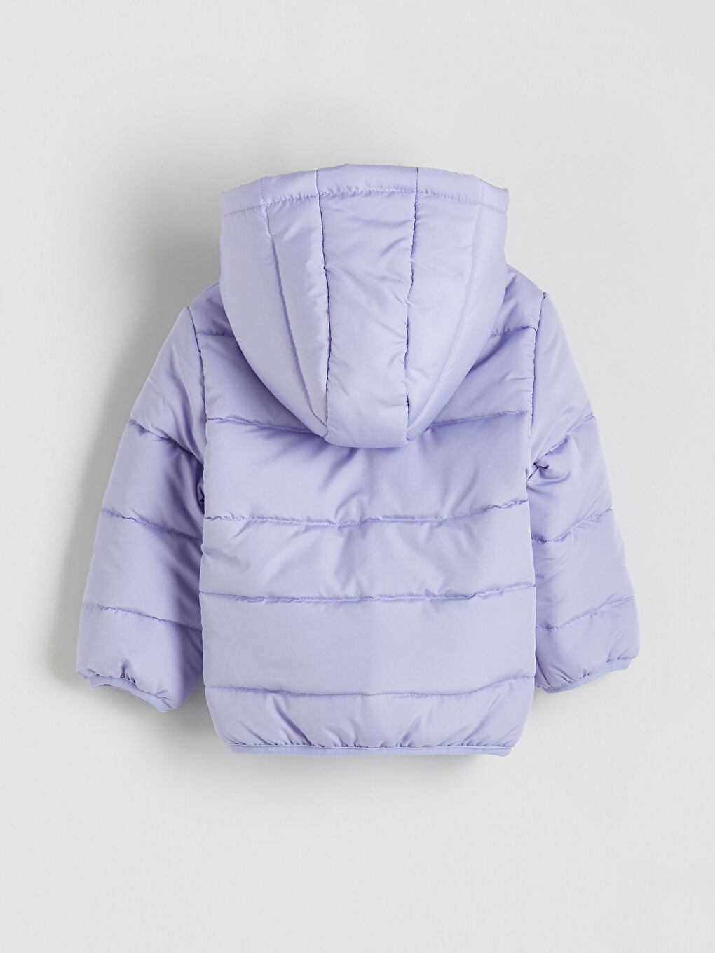 Lila Kapüşonlu Kız Çocuk Şişme Mont-2