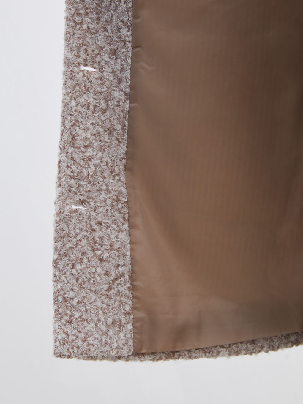 Kahverengi Bisiklet Yaka Atkılı Kadın Kaşe Kaban-4