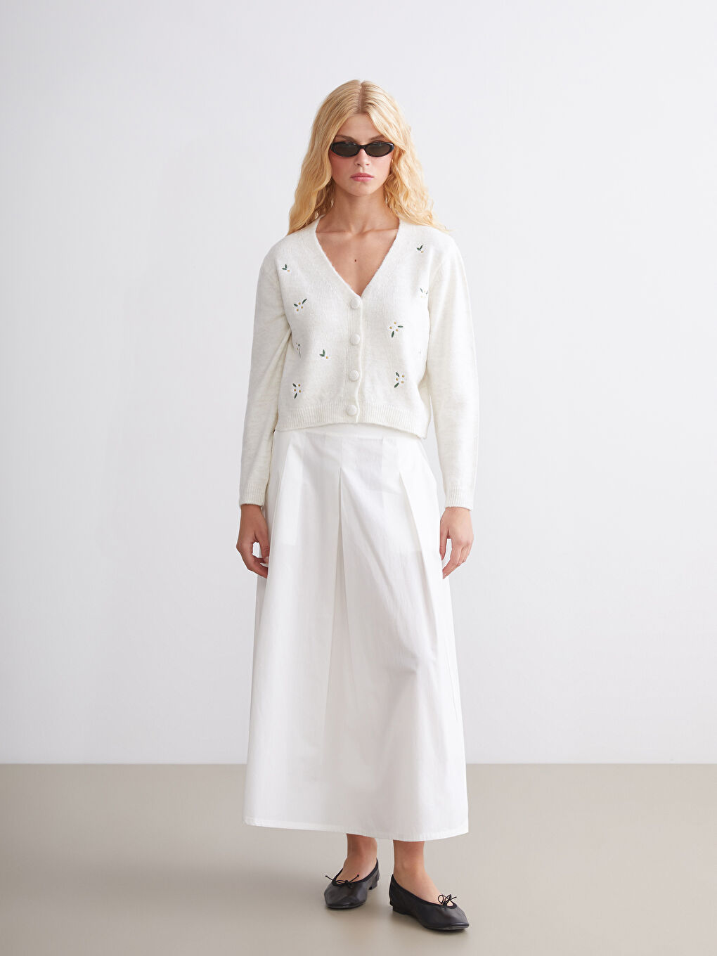 XSIDE Woman ECRU Cardigan -W5FT58Z8-R9J