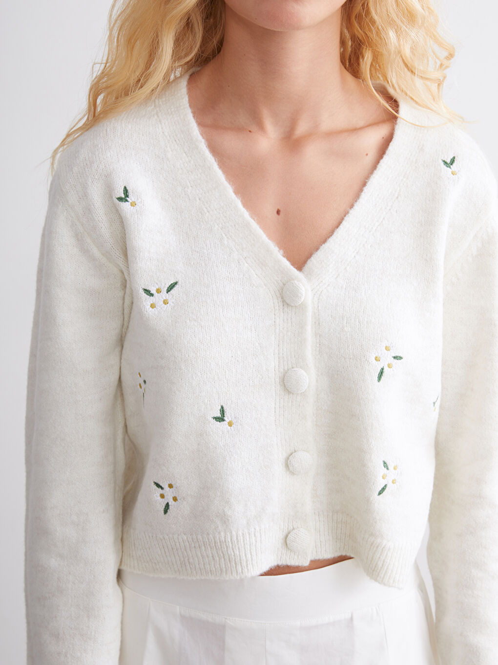 XSIDE Woman ECRU Cardigan -W5FT58Z8-R9J