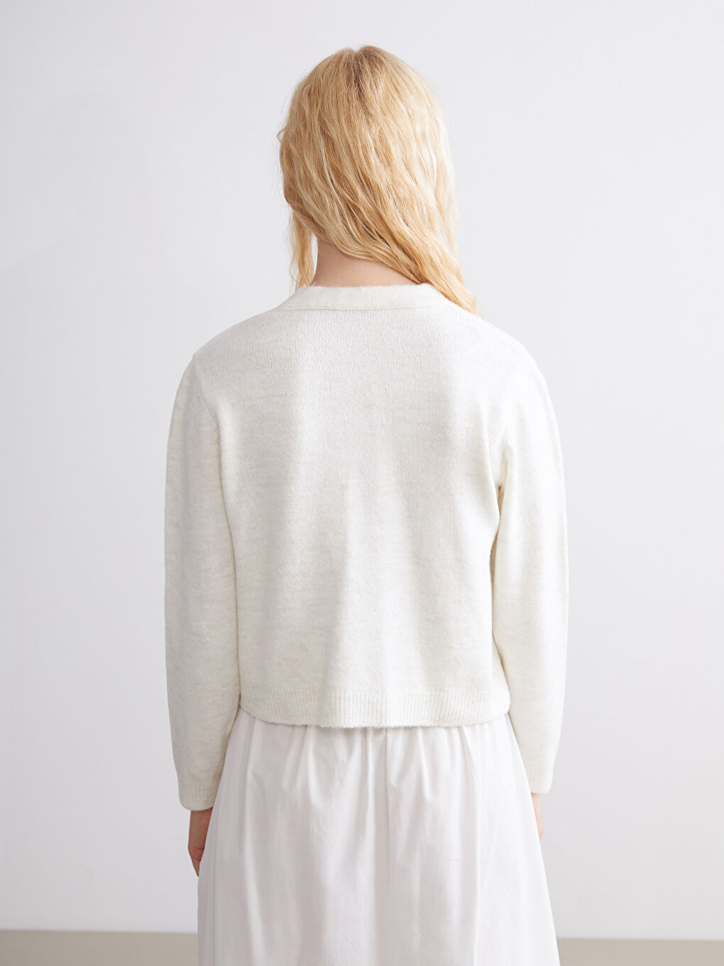 XSIDE Woman ECRU Cardigan -W5FT58Z8-R9J