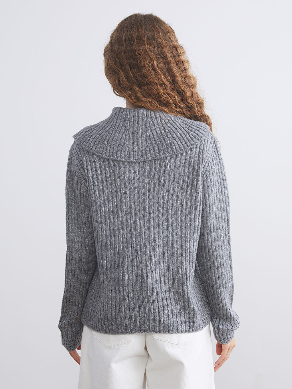 Rollkragen Damen Strickpullover-3