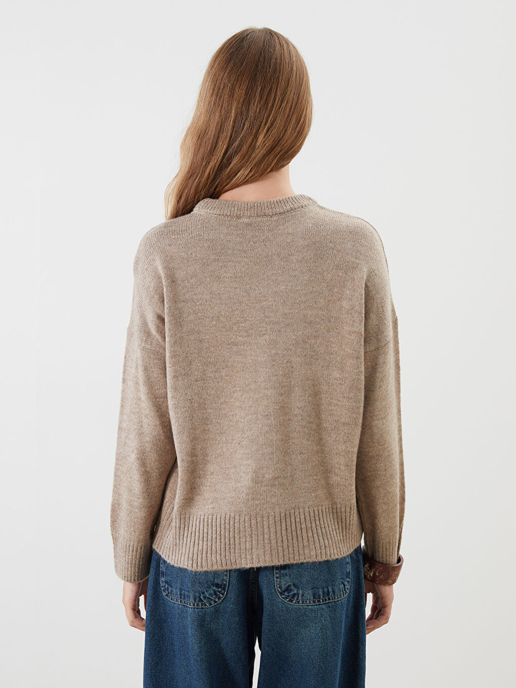 XSIDE Crew Neck Oversize Women's Knitwear Sweater -W5FT64Z8-EHW