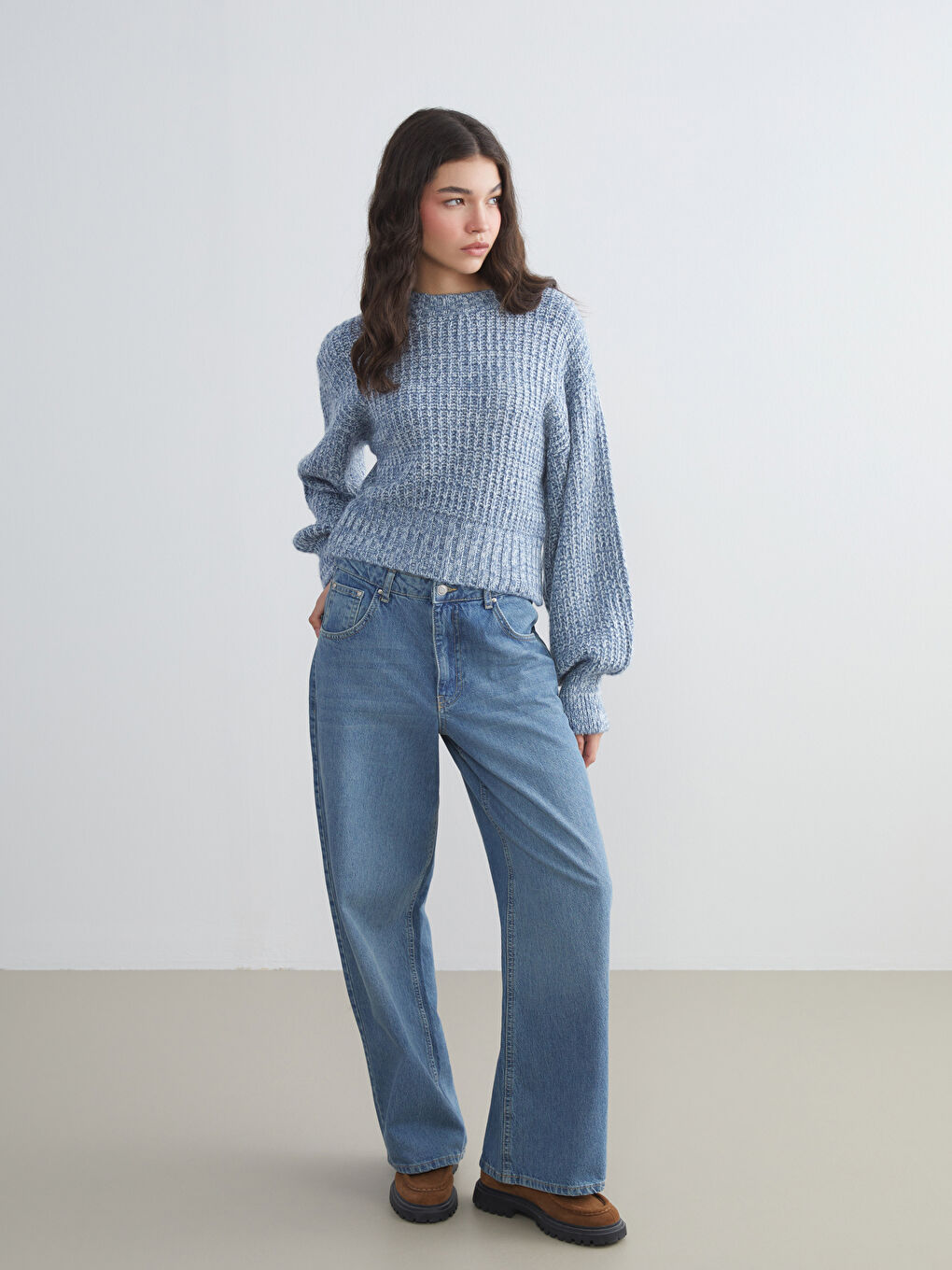 Mavi Bisiklet Yaka Kadın Triko Kazak-1