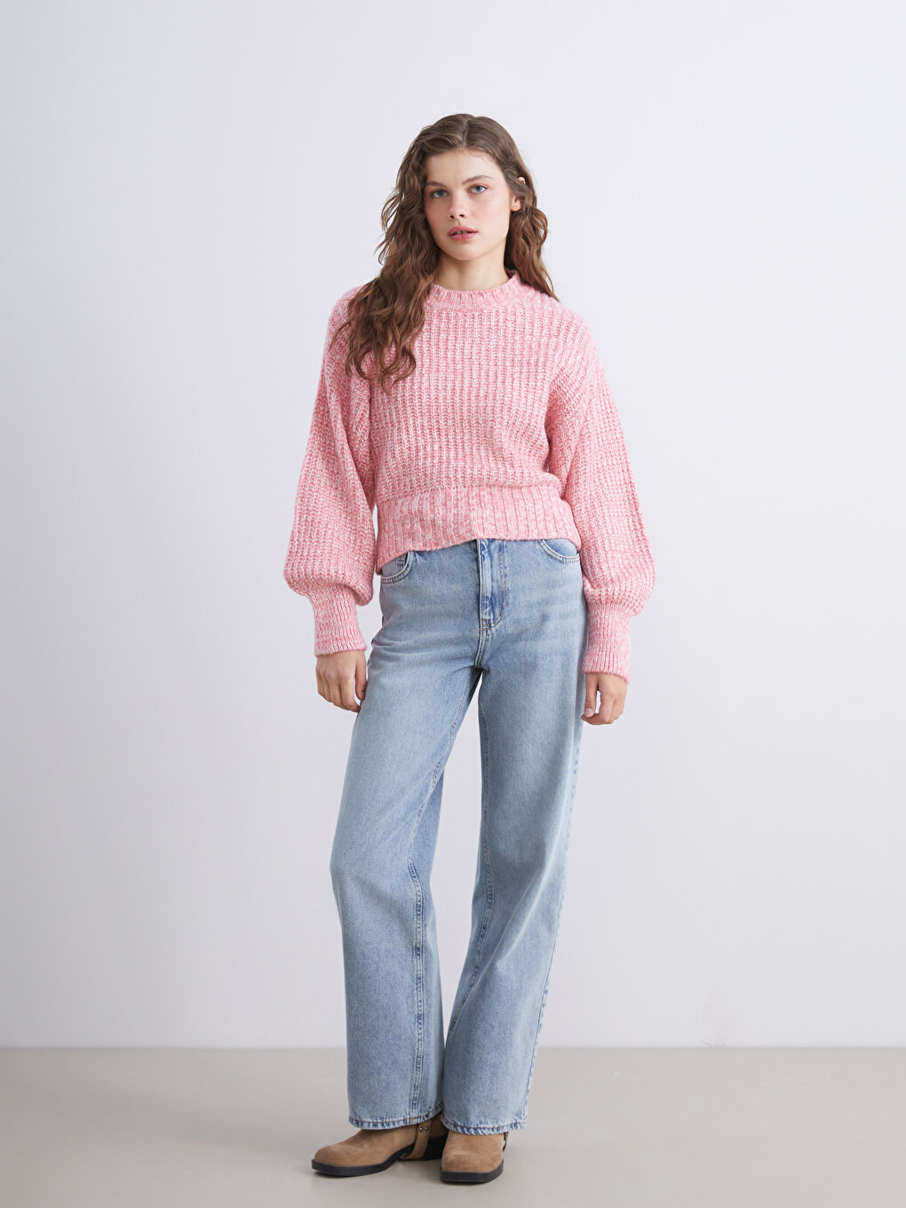 Crew Neck Women's Knitwear Sweater-1