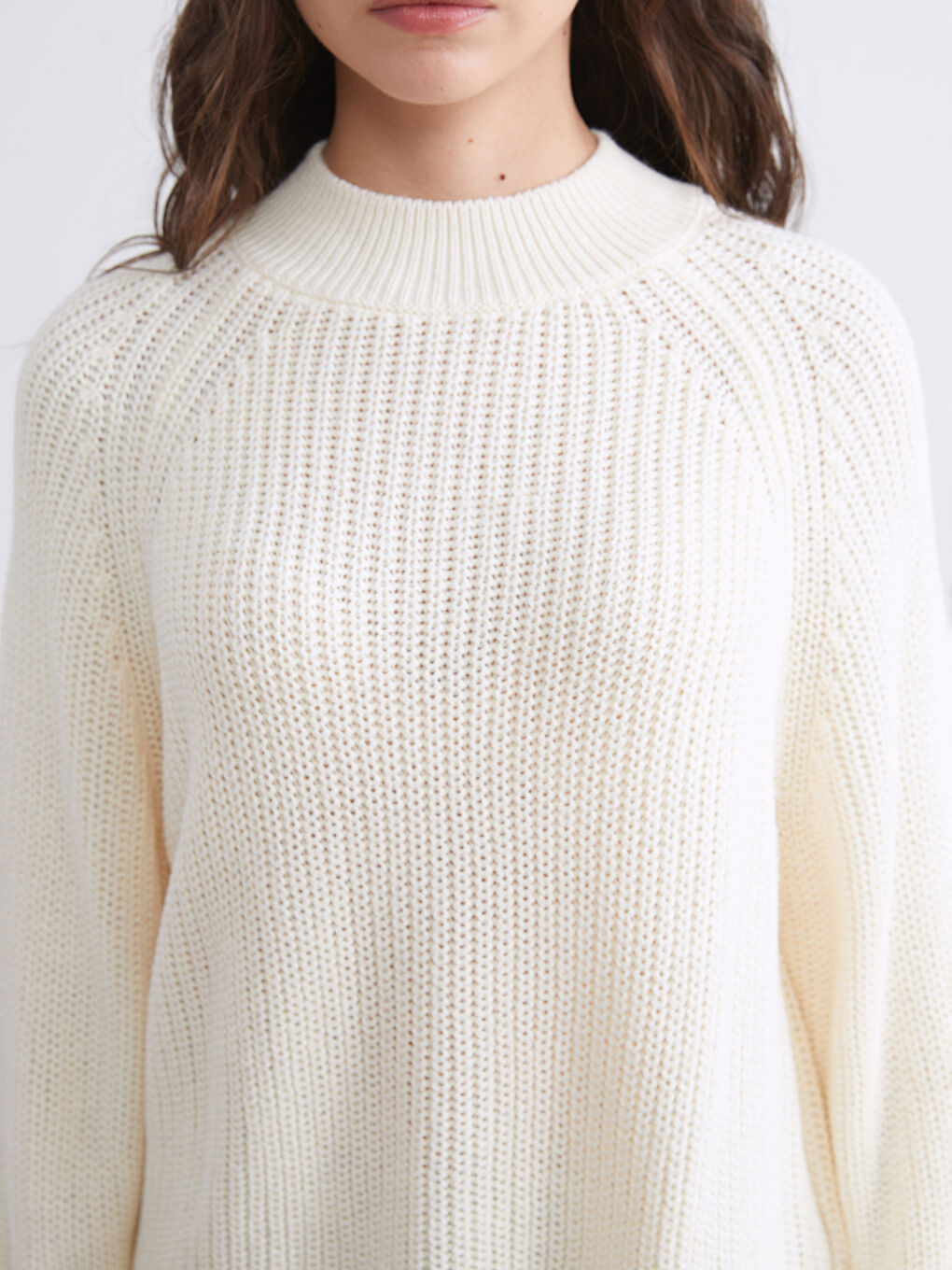 Funnel Neck Women's Knit Sweater-2