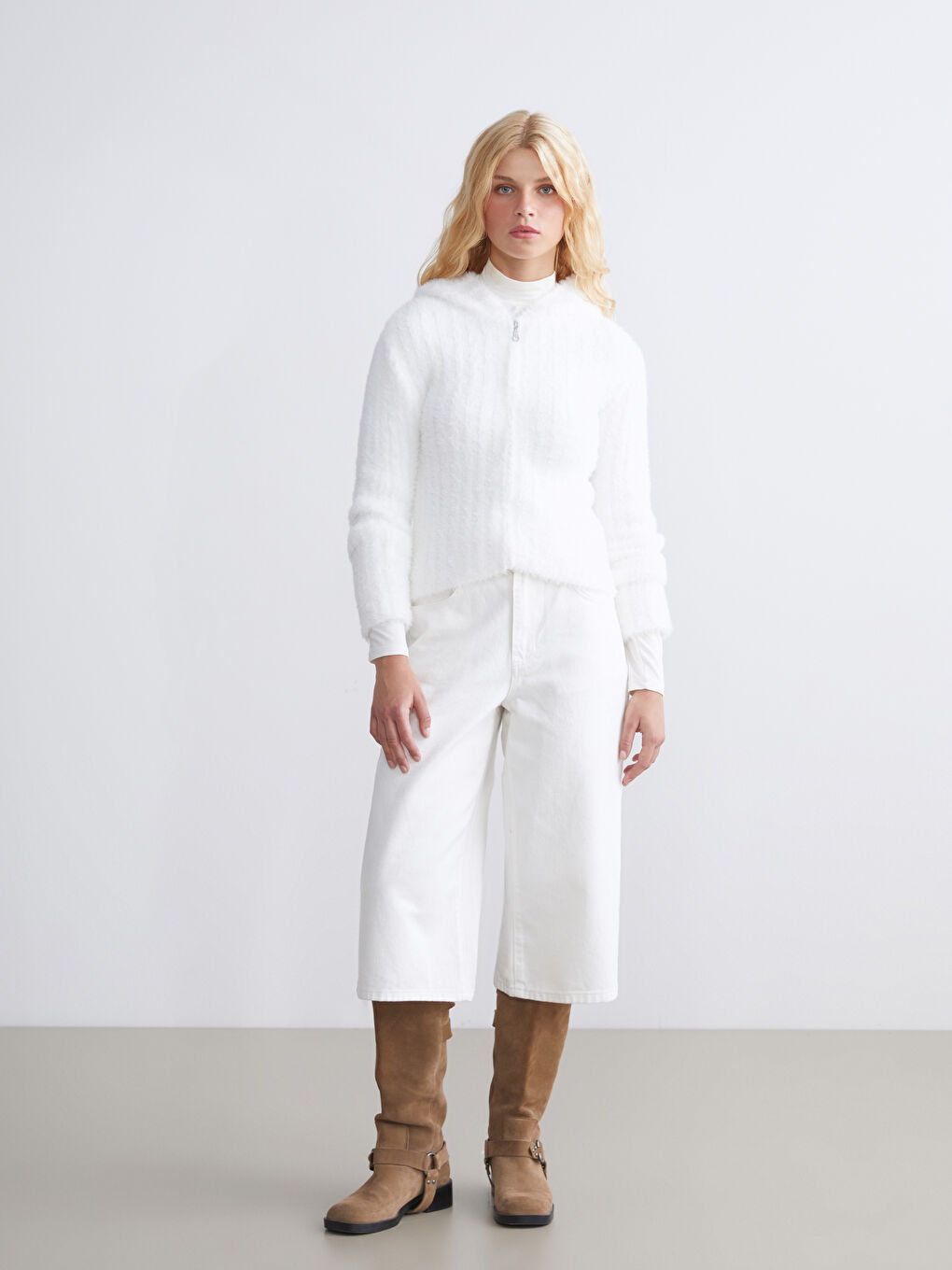 Hooded Women's Knitwear Cardigan-1