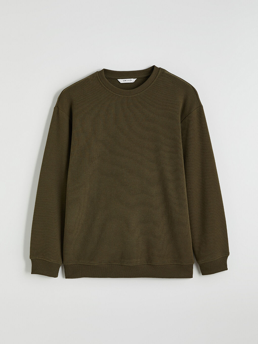 Haki Bisiklet Yaka Erkek Sweatshirt-4