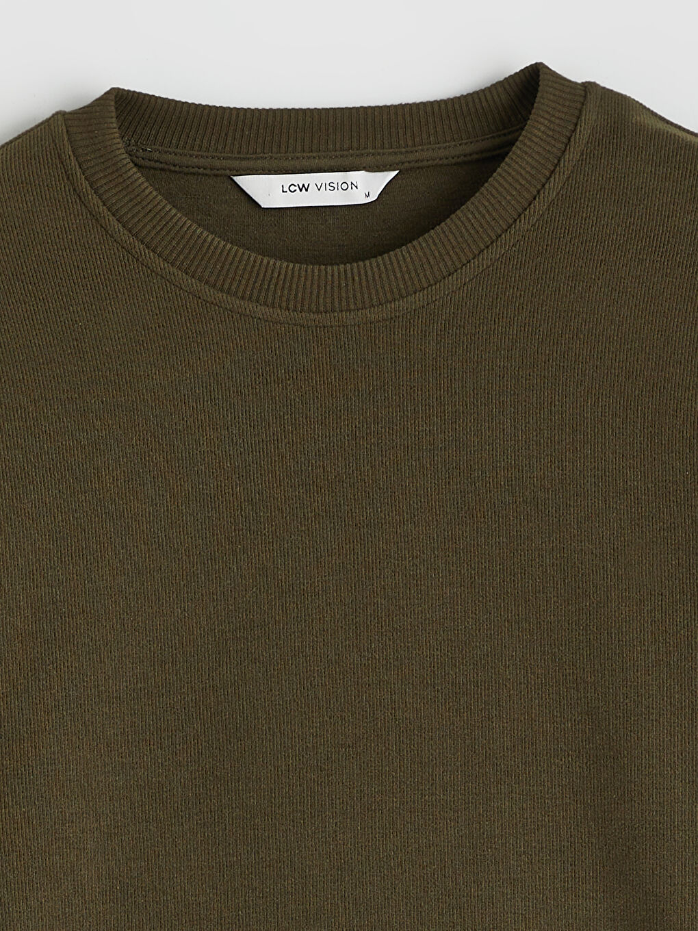 Haki Bisiklet Yaka Erkek Sweatshirt-5