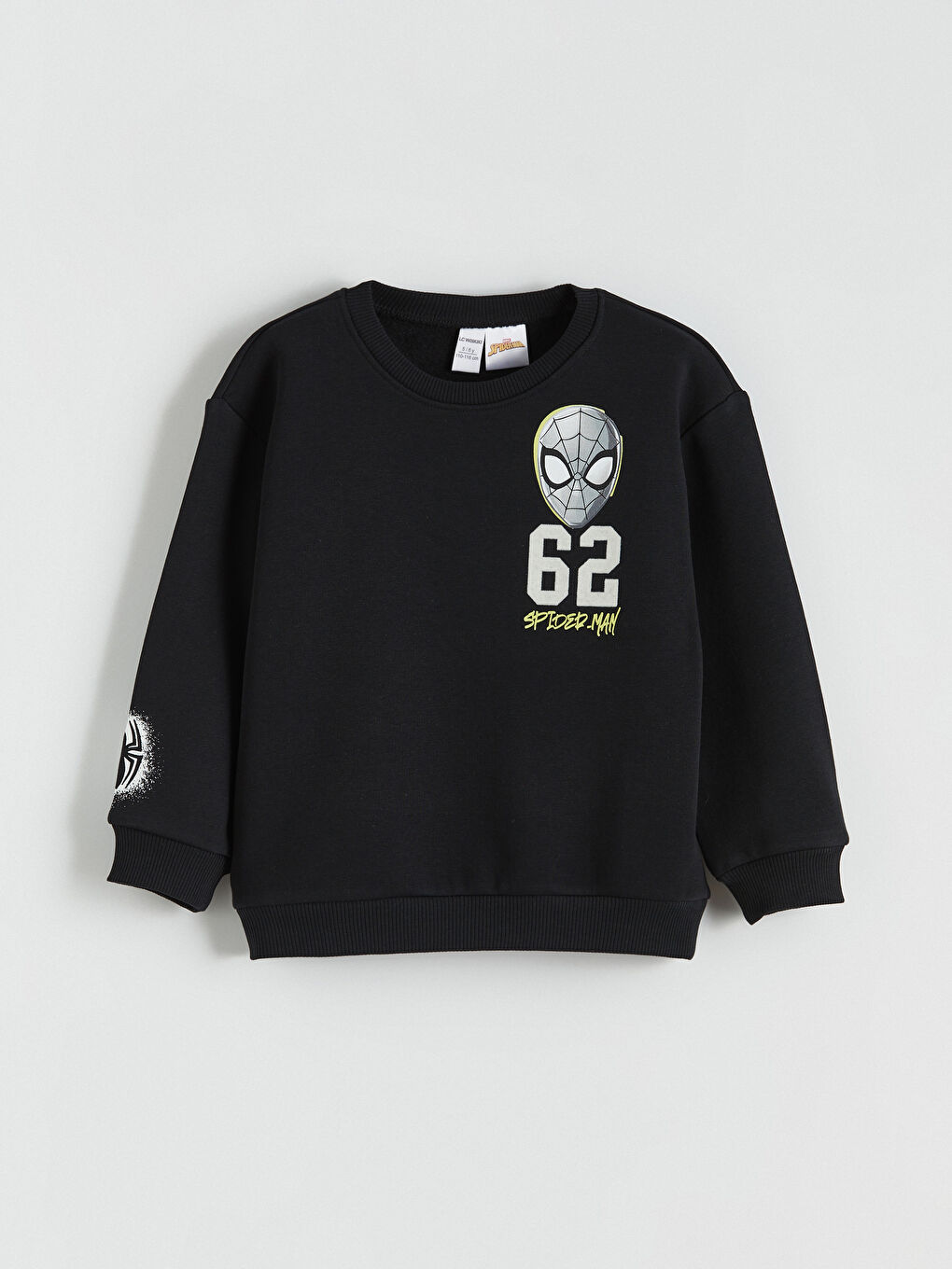 Siyah Spider-Man Lisanslı Erkek Çocuk Kalın Sweatshirt
