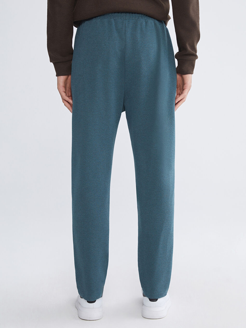 Petrol Standart Kalıp Erkek Kalın Eşofman Altı-3