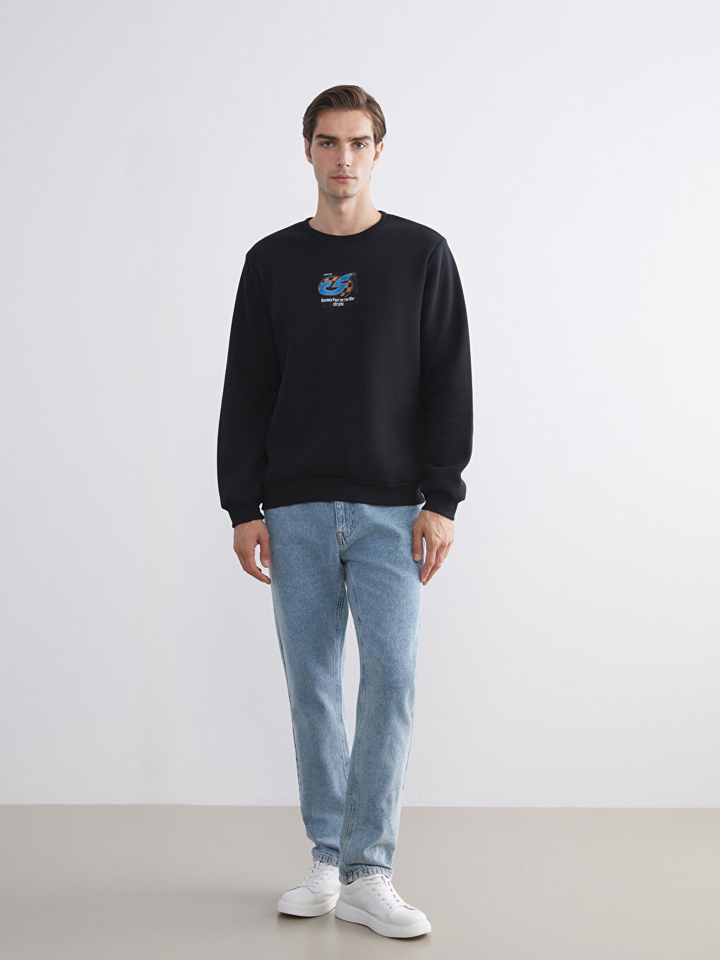 Crew Neck Printed Men's Sweatshirt-1