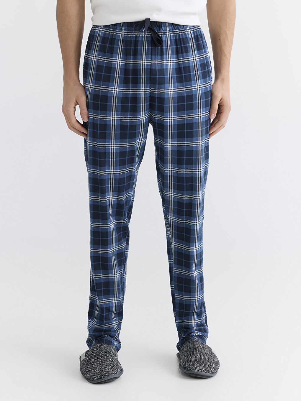 Lacivert Ekose Erkek Pijama Altı-1