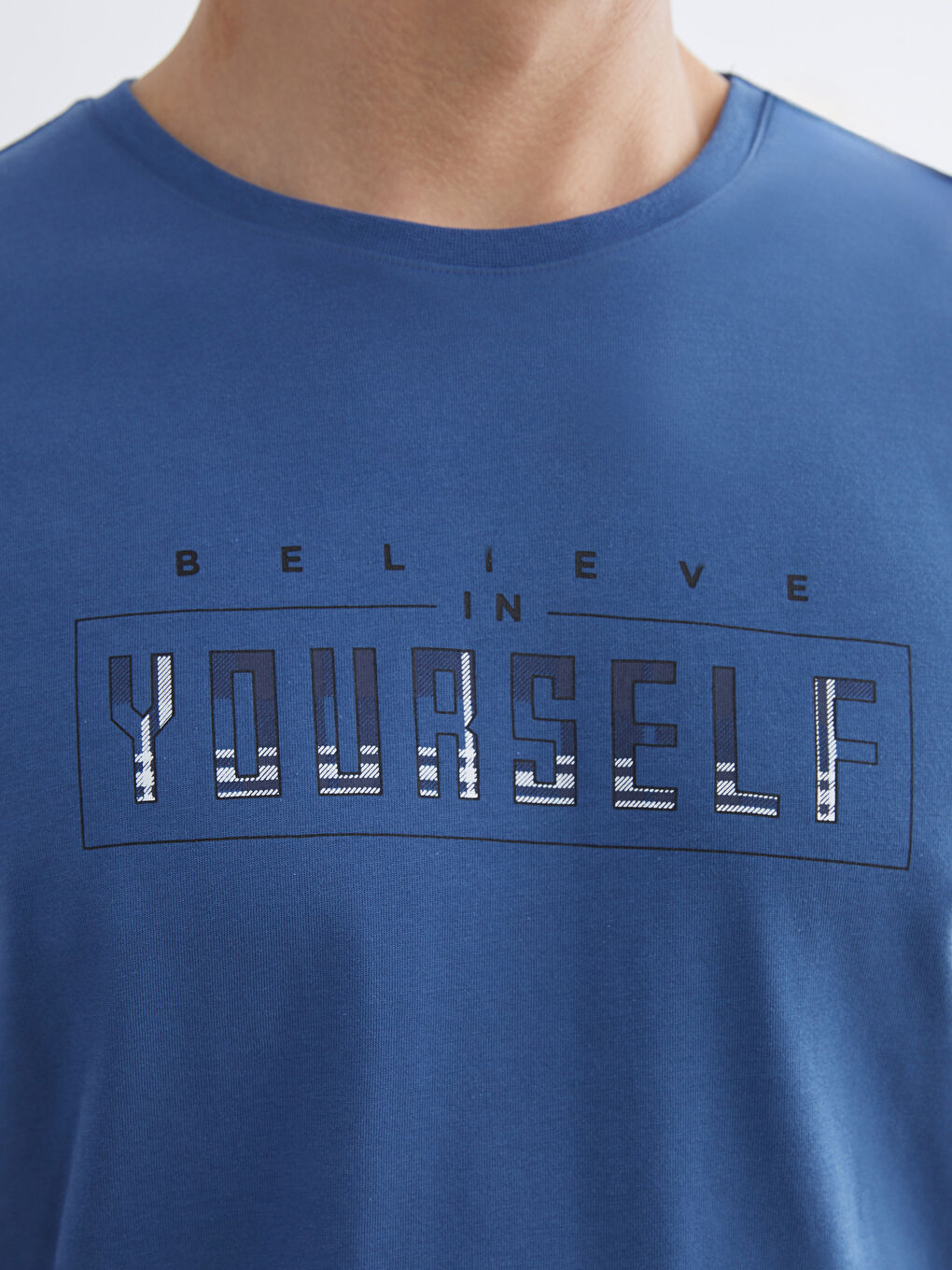 Mavi Bisiklet Yaka Baskılı Erkek Pijama Üst-2