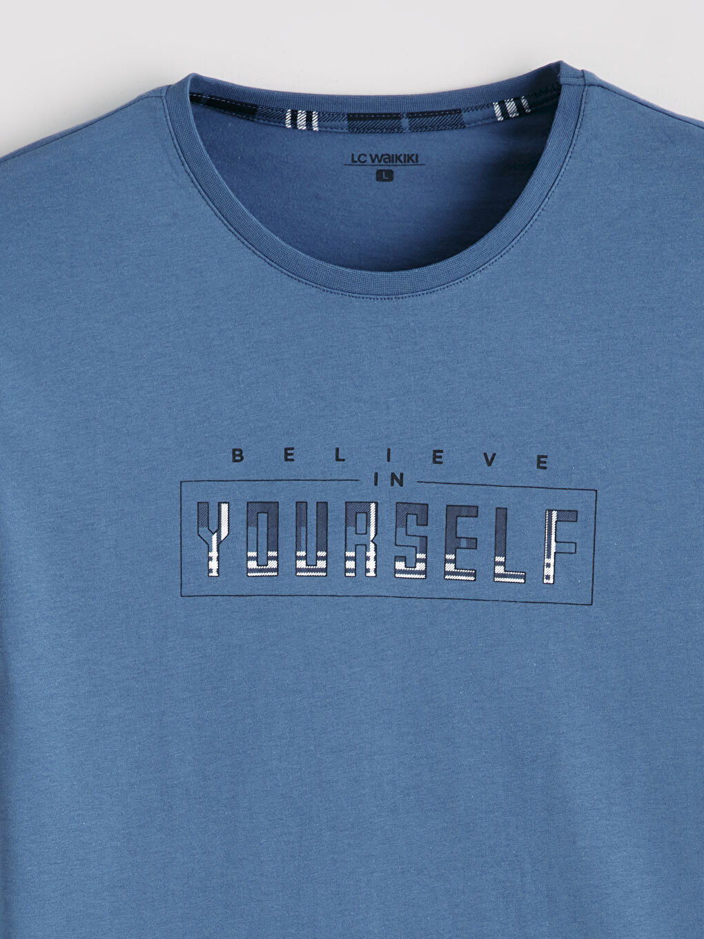 Mavi Bisiklet Yaka Baskılı Erkek Pijama Üst-5