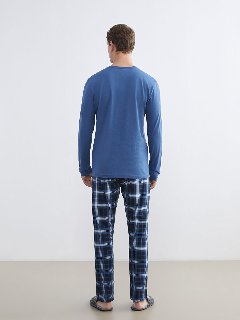 Set de Pijamale pentru Bărbați cu Carouri-3