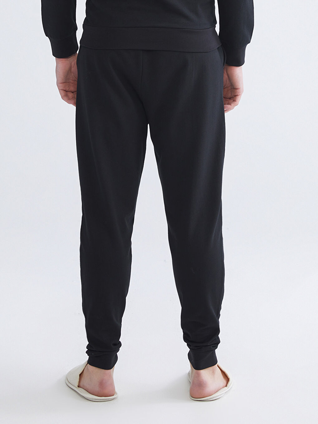 Siyah Standart Kalıp Erkek Pijama Alt-1