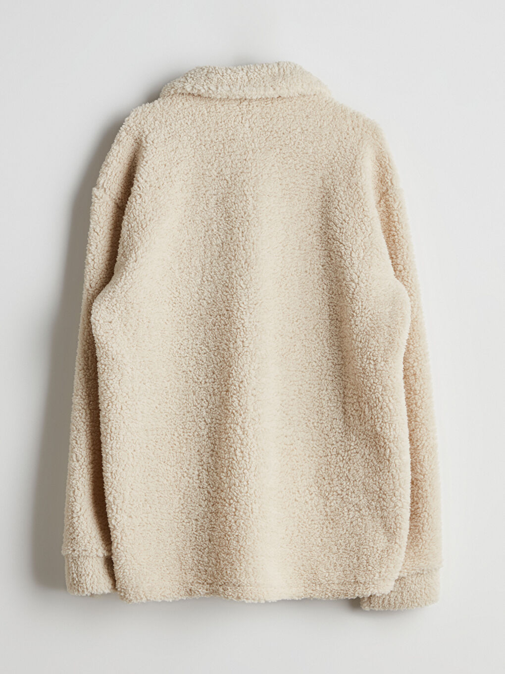 Ekru Standart Kalıp Gömlek Yaka Pelüş Erkek Mont-7