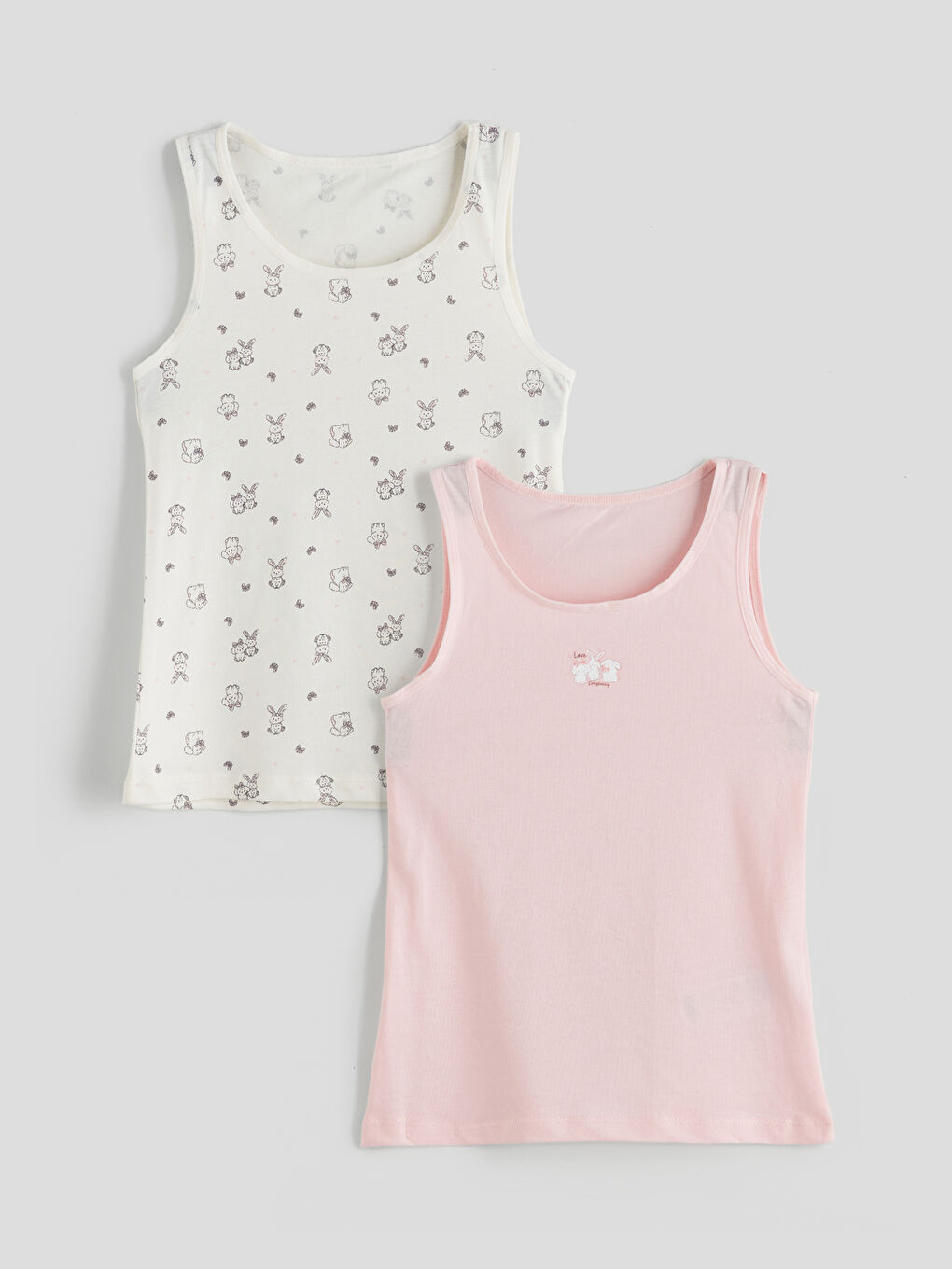 Crew Neck Girls' Tank Tops 2-Pack