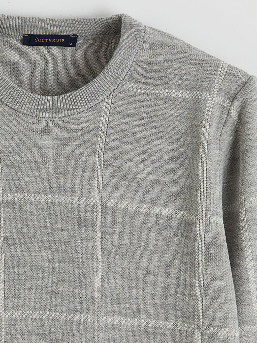 Gri Bisiklet Yaka Erkek Triko Kazak-1