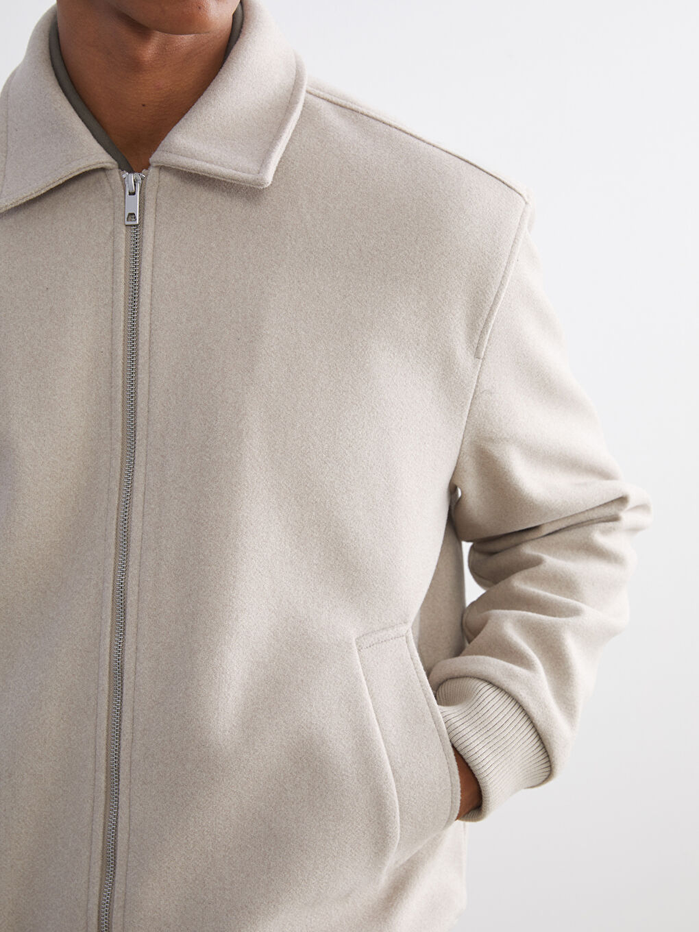 Ерлерге арналған стандартты пішім жағалы мойын пальто-2