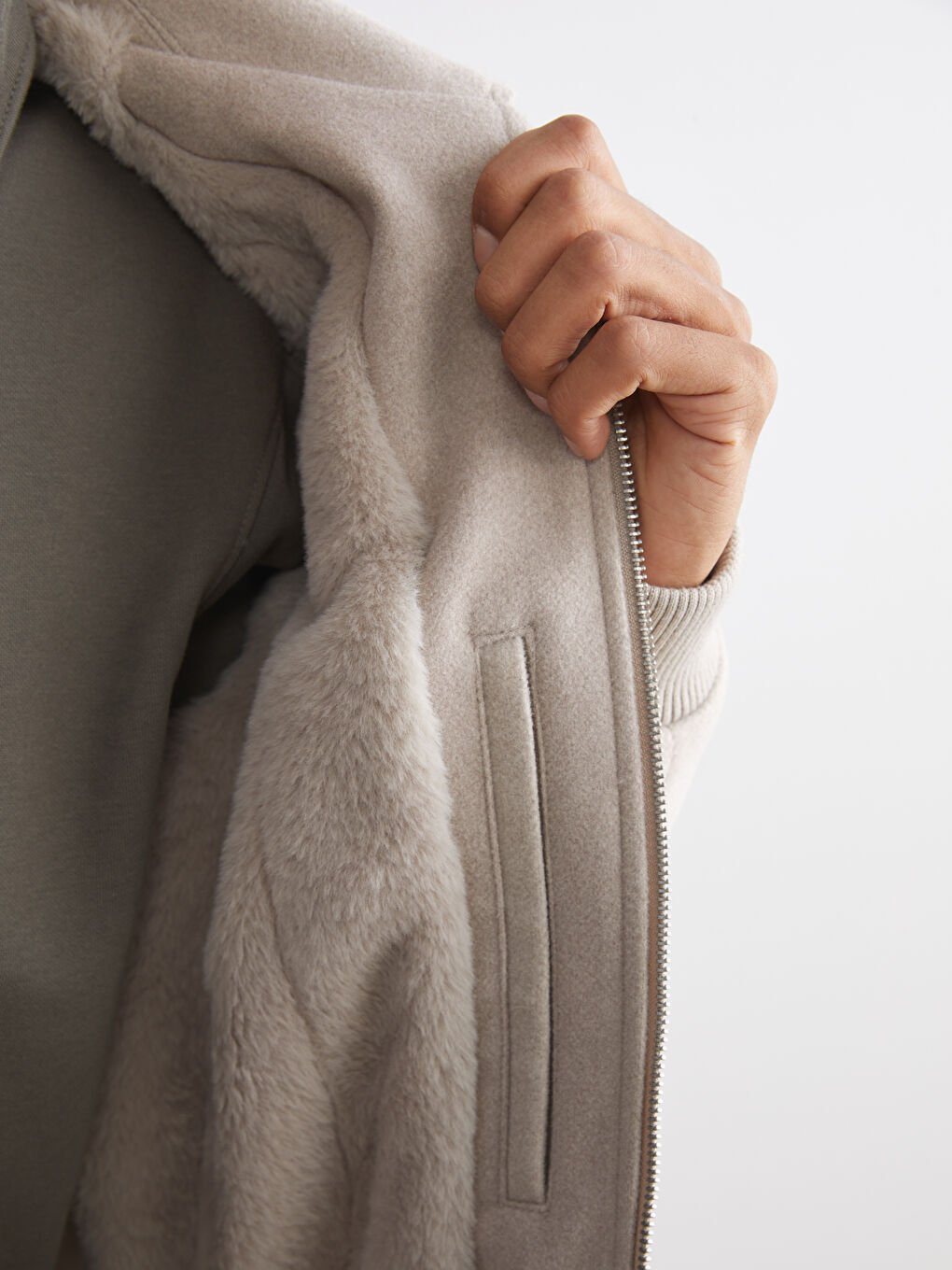 Ерлерге арналған стандартты пішім жағалы мойын пальто-3