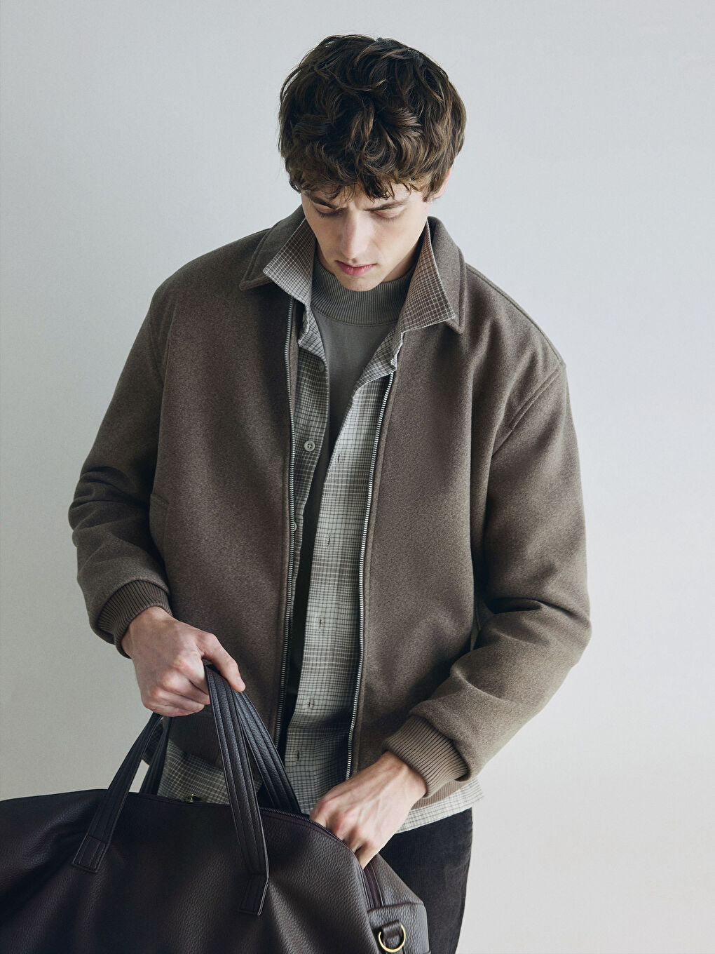 معطف رجال بياقة عادية وقصة عادية-2