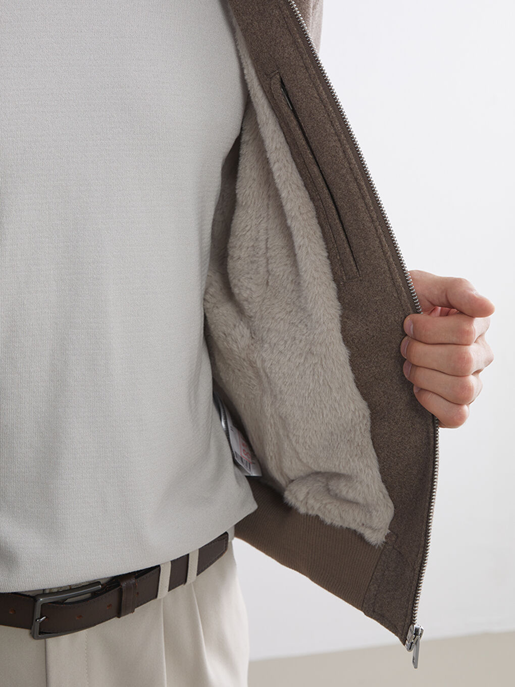 معطف رجال بياقة عادية وقصة عادية-7