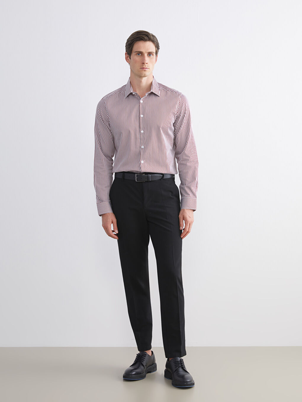 Мужчины Бордовый Рубашка-1