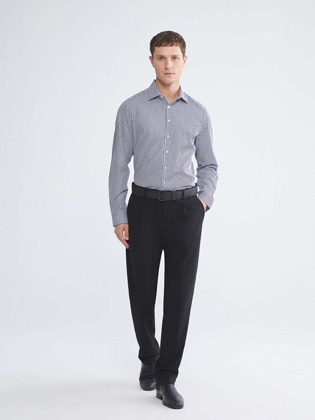 Мужчины Синий Рубашка-1