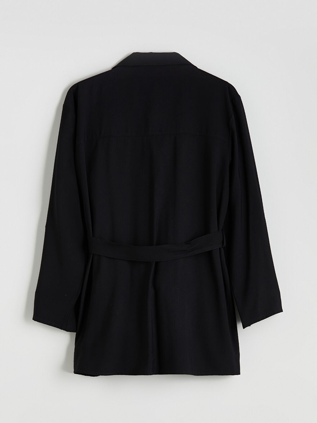 Siyah Beli Kemerli Kadın Ceket-9