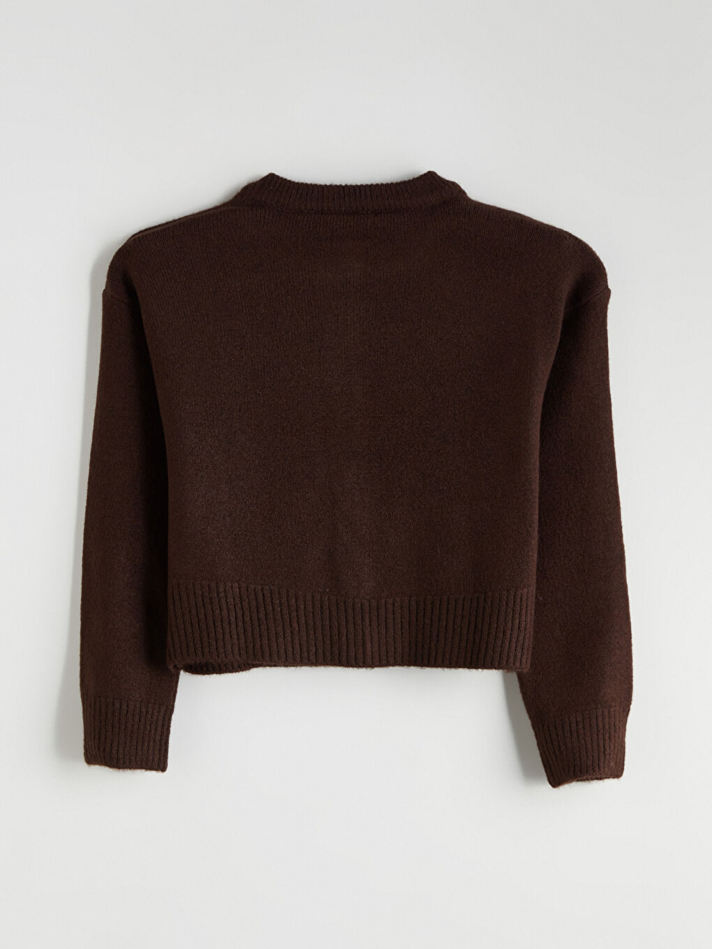 Kahverengi Bisiklet Yaka Kadın Triko Hırka-7