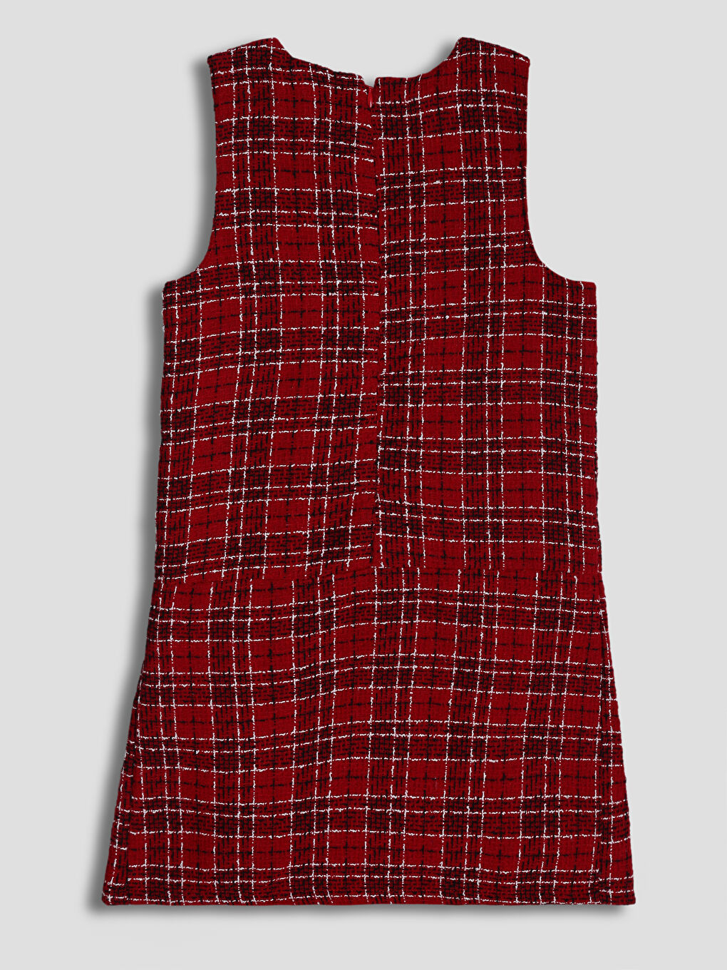 فستان تويد للبنات بياقة دائرية-1