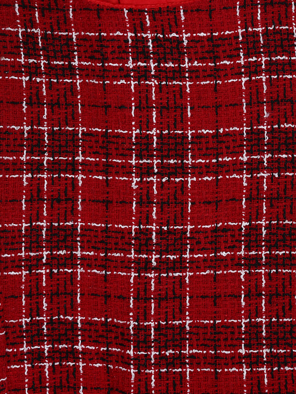 فستان تويد للبنات بياقة دائرية-2