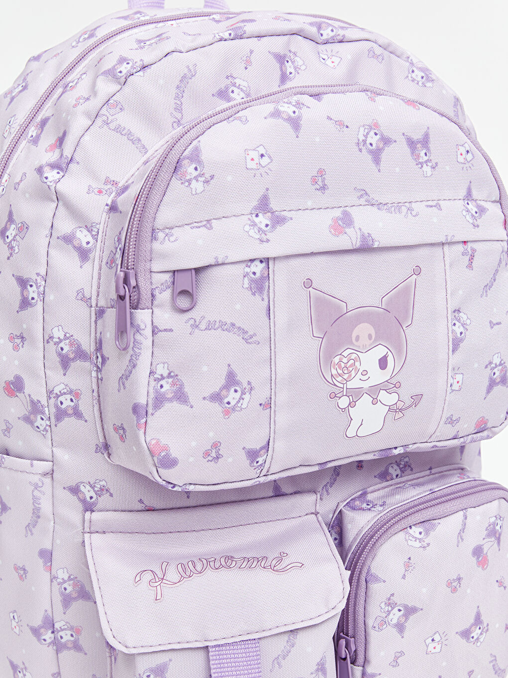 Lila Kuromi Baskılı Kız Çocuk Sırt Çantası-2