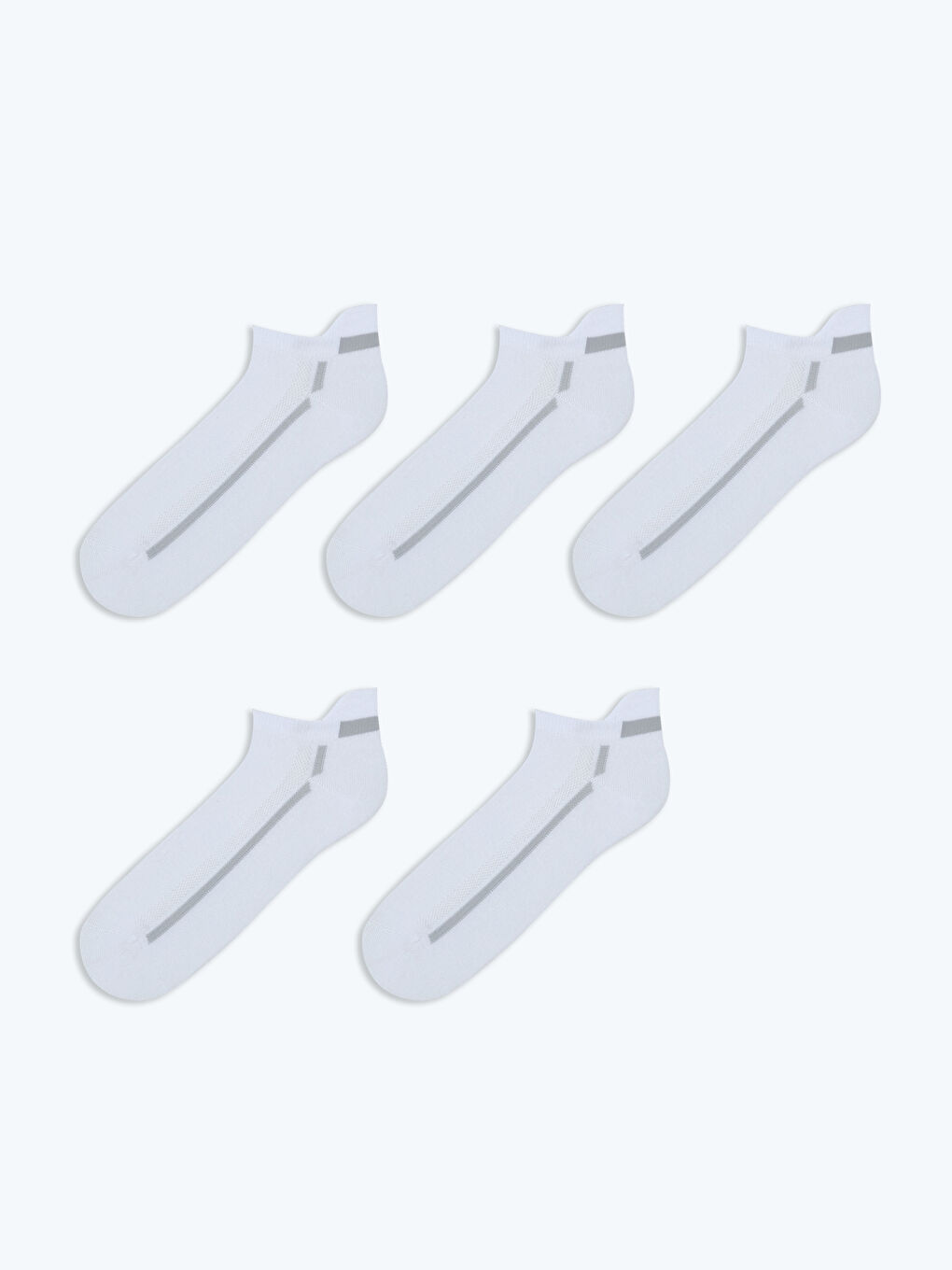 LCW ACCESSORIES Striped Men's Trainer Socks 5 Pack -W5FV15Z8-J5E