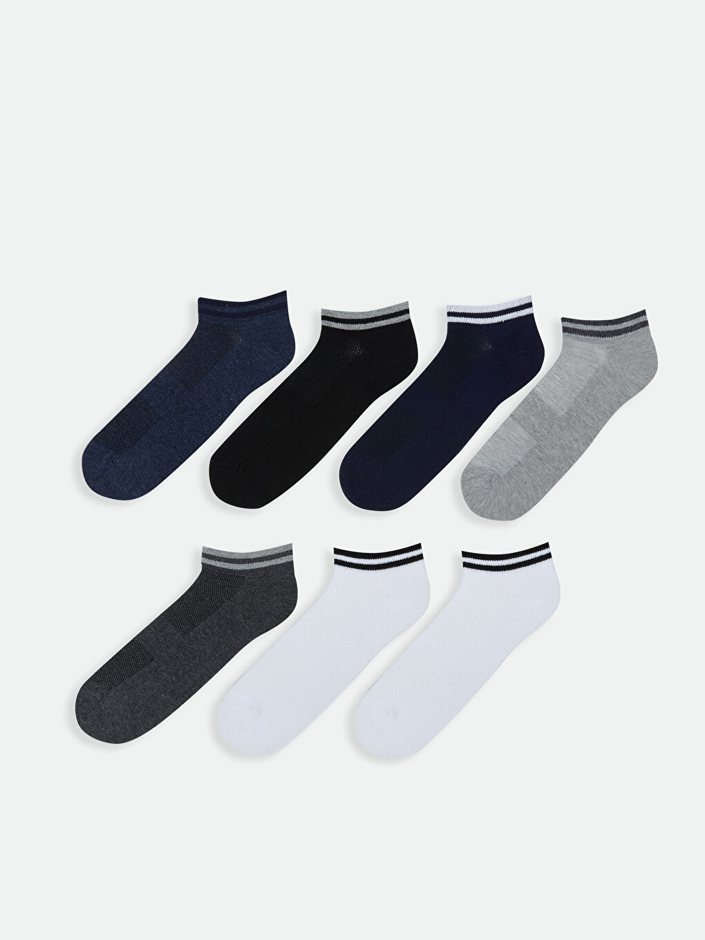 Striped Men's Trainer Socks 7 Pack