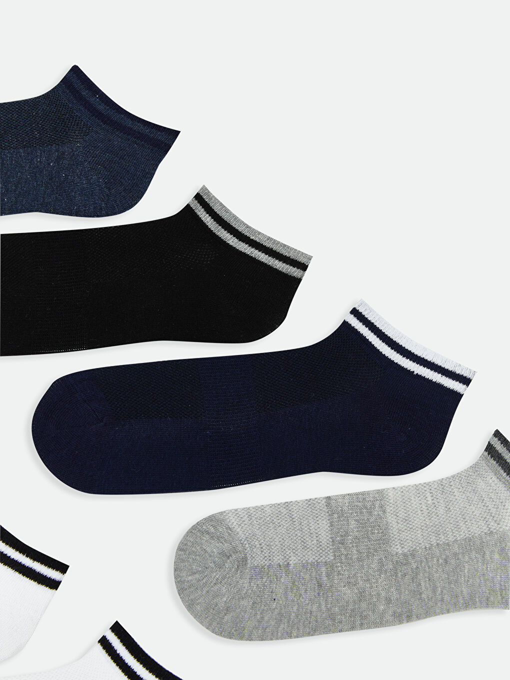 Striped Men's Trainer Socks 7 Pack-1