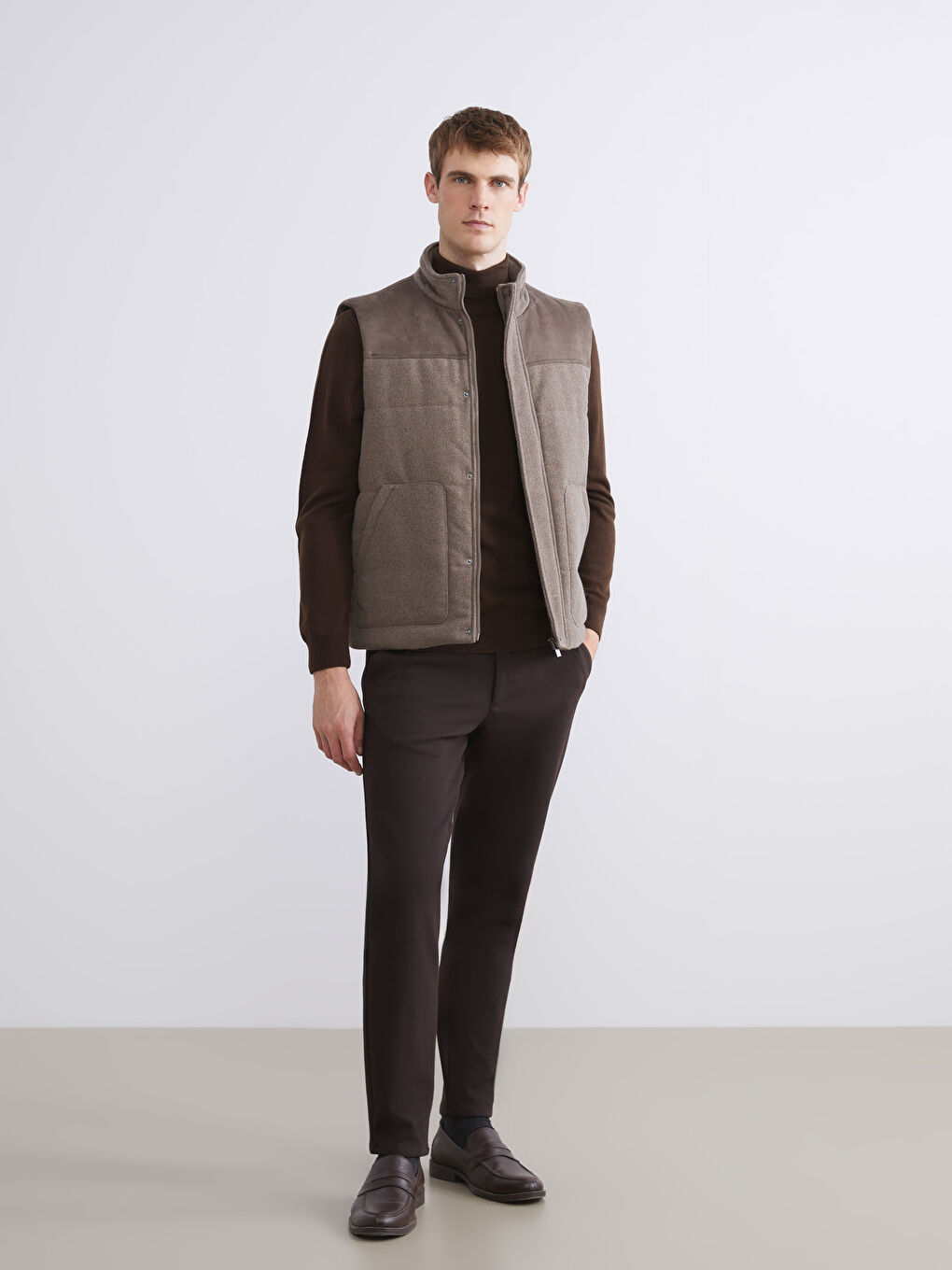 Regular Fit Funnel Neck Cachet Men's Waistcoat-1