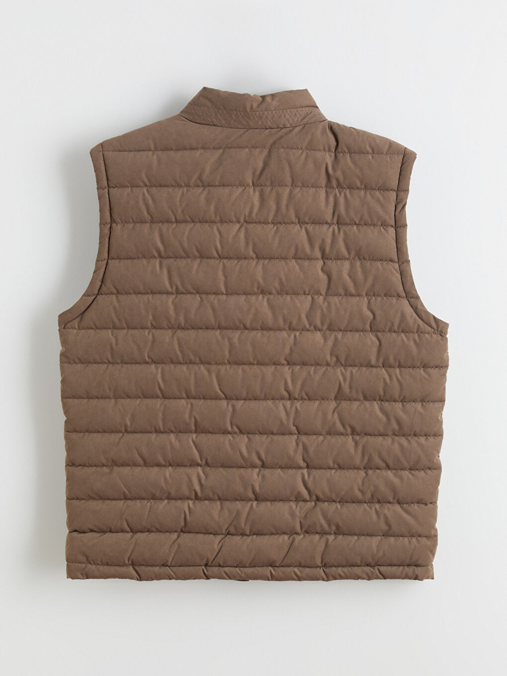 Kahverengi Standart Kalıp Dik Yaka Erkek Şişme Yelek-7