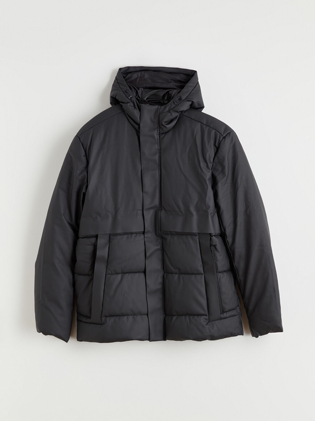 Мужской пуховик свободного кроя с капюшоном-5
